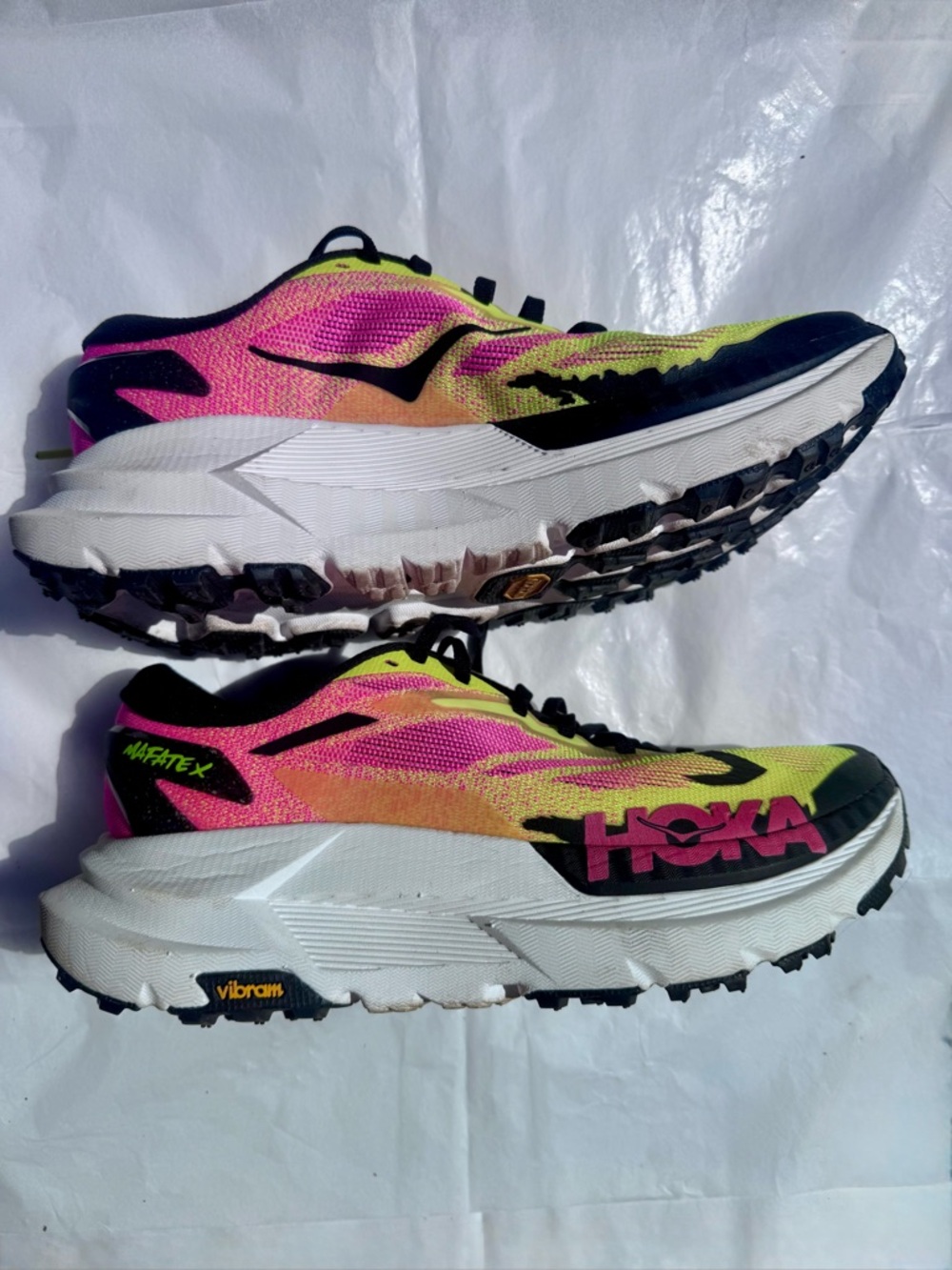 Hoka Women's Pink & Yellow Trail Running Shoes